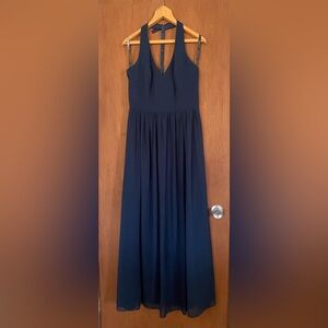 Bill Levkoff Navy Blue Halter Dress 12